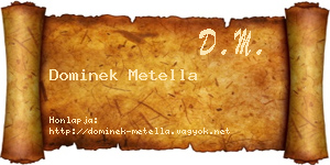 Dominek Metella névjegykártya